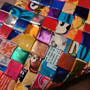 Colorful Woven Candy Wrapper Clutch